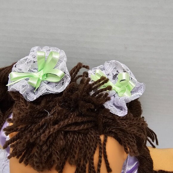 Cabbage Patch Kids Doll 1978 2004 Vintage Purple Outfit Dress Shoes Bows CPK - Picture 14 of 15